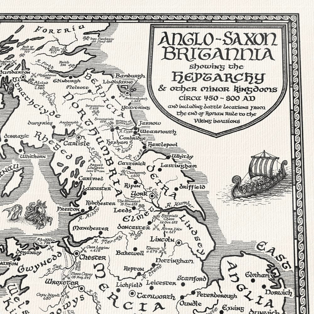 Map of Anglo-Saxon Britannia | Limited Edition Print | 2nd Edition