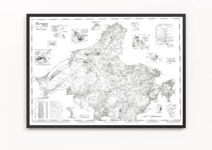 The Southern Fells | Wainwright Map | The Lake District | Rare Print