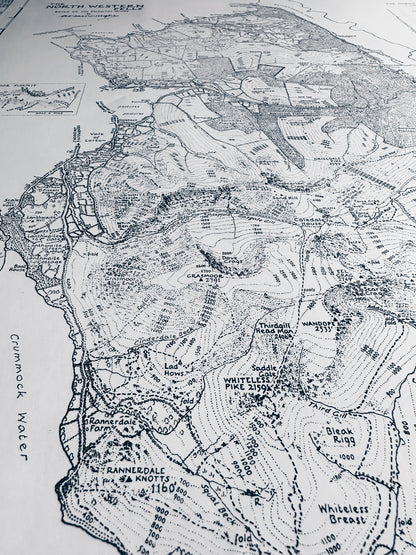 The North Western Fells | Wainwright Map | The Lake District | Rare Print