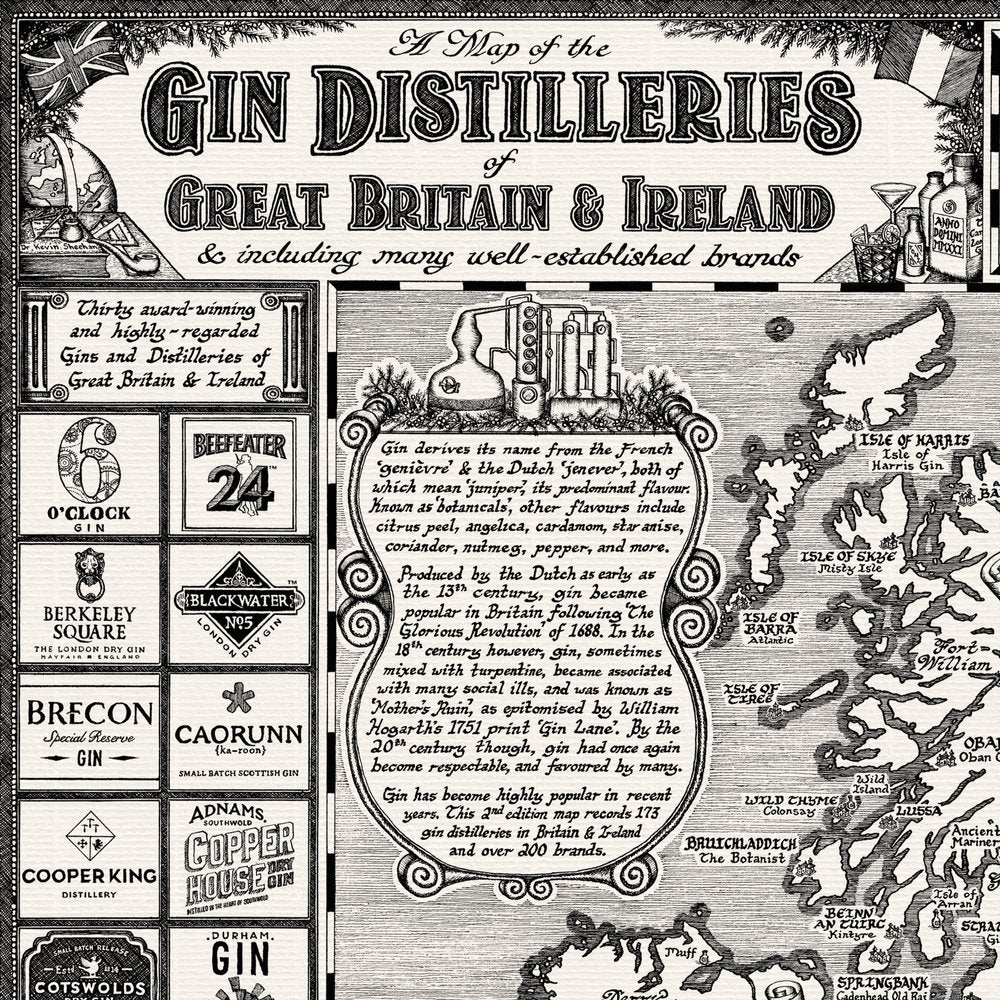 Gin Map of Great Britain & Ireland