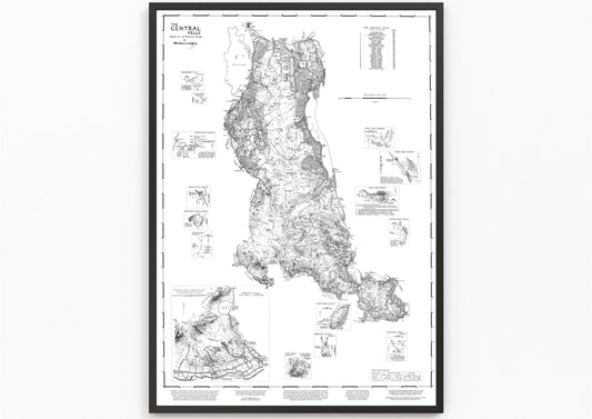 The Central Fells | Wainwright Map | The Lake District | Rare Print