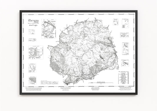 The Northern Fells | Wainwright Map | The Lake District | Rare Print