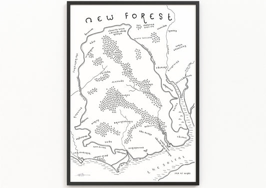 THE NEW FOREST Map Print | National Park Map | Minimalist Map Art | Wall Art | Art Print