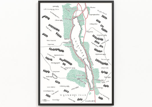 THIRLMERE Map Print | Minimalist Map Art | Wall Art | Art Print