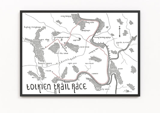 TOLKIEN TRAIL RACE Map Print | Trail Map | Minimalist Map Art | Wall Art | Art Print