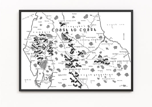 WAINWRIGHT'S COAST to COAST (2nd Edition) Map Print | Trail Map | Minimalist Map Art | Wall Art | Art Print