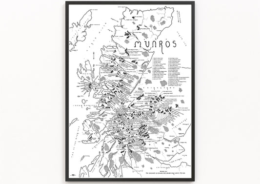 THE MUNROS Map Print | Mountain Map | Minimalist Map Art | Wall Art | Art Print