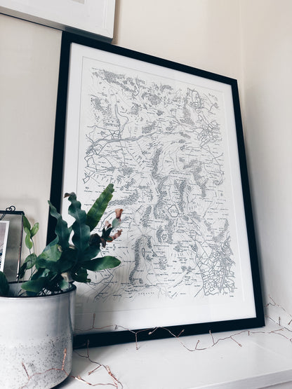 The Coniston Fells | Original Drawing | Framed | Extras Included
