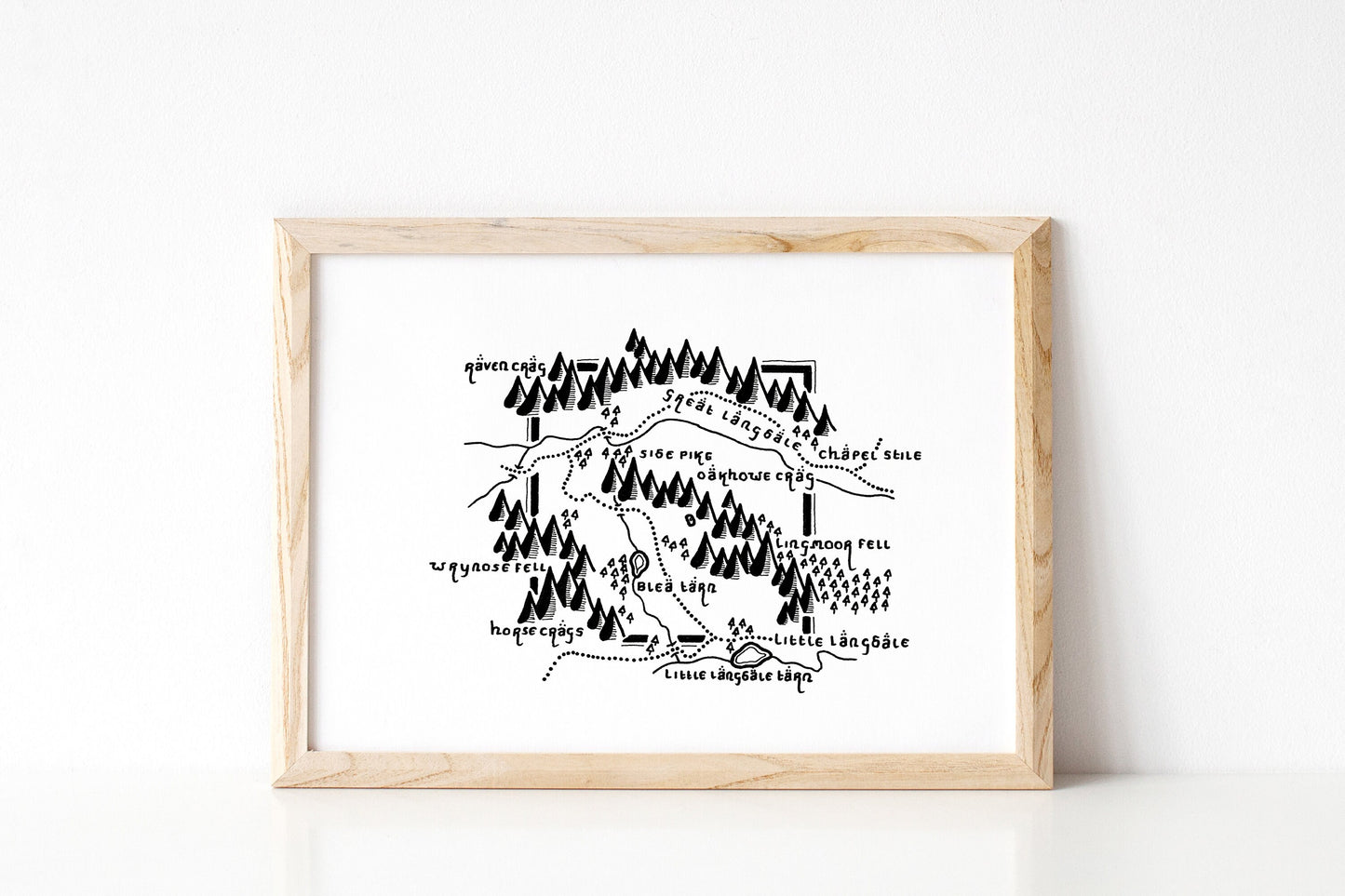 BLEA TARN | Cumbria | Map | Artwork | Hand Drawn Map | Art | Minimalist Art | Wall Art | Office Art