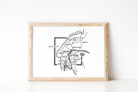 ORMSKIRK (CA. 1794) | Lancashire | Map | Artwork | Hand Drawn Map | Art | Minimalist Art | Wall Art | Office Art