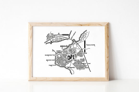 ARNSIDE | Cumbria | Map | Artwork | Hand Drawn Map | Art | Minimalist Art | Wall Art | Office Art