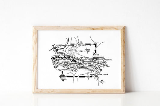 IRONBRIDGE | Shropshire | Map | Artwork | Hand Drawn Map | Art | Minimalist Art | Wall Art | Office Art