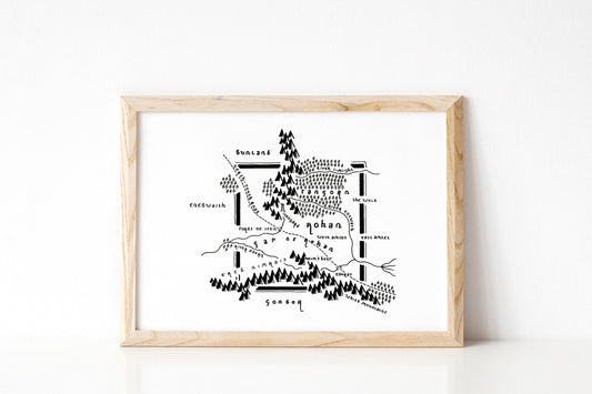 ROHAN | Middle Earth | Map Artwork | Hand Drawn Map | Art | Minimalist Art | Wall Art | Home Art